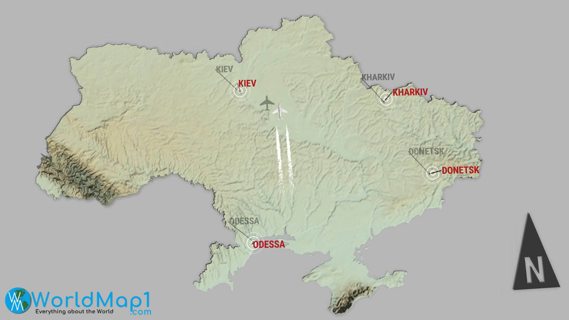 Ukraine Major Cities Map